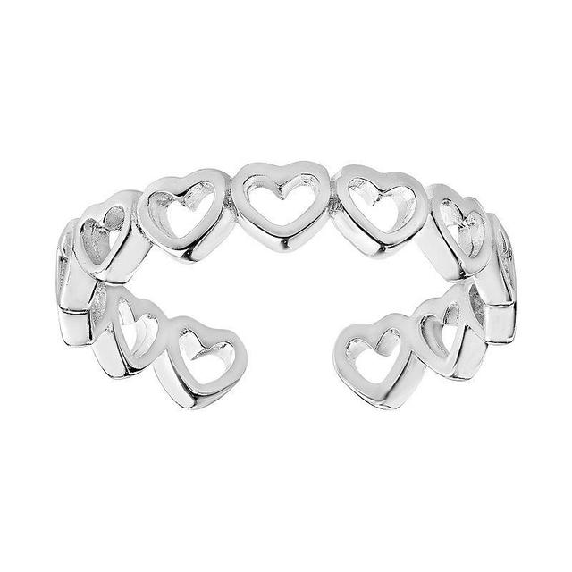 Womens PRIMROSE Primrose sterling silver polished open heart band toe ring., Womens, Silver Tone Product Image