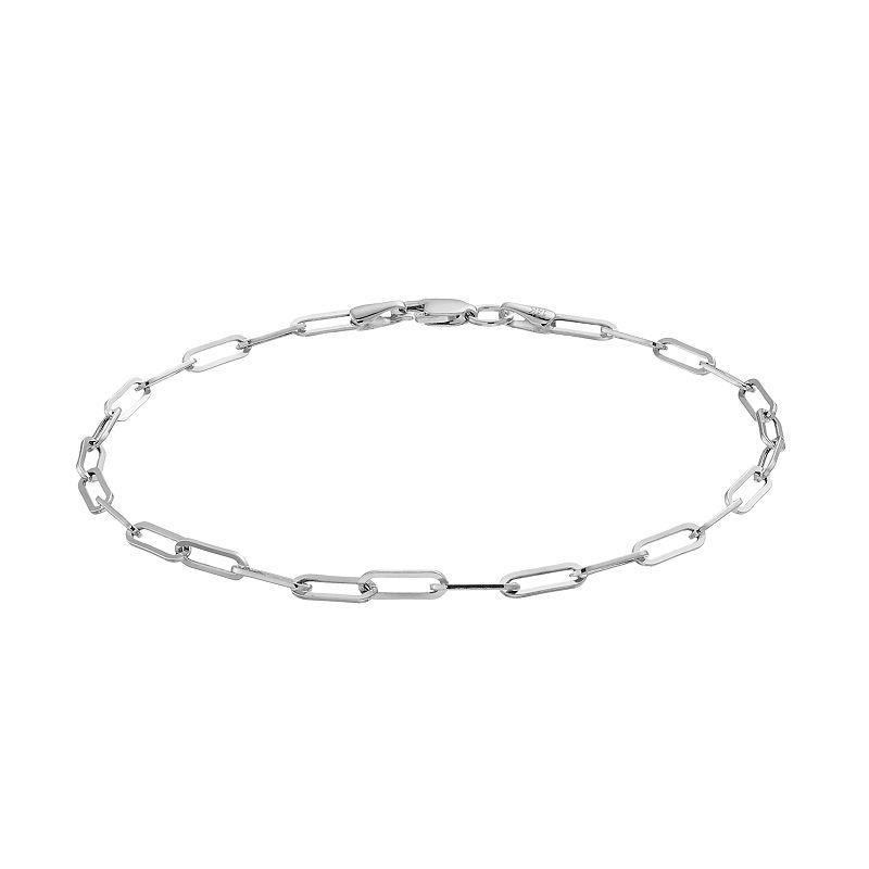 Au Naturale 14k White Gold Paper Clip Chain Bracelet, Womens Product Image