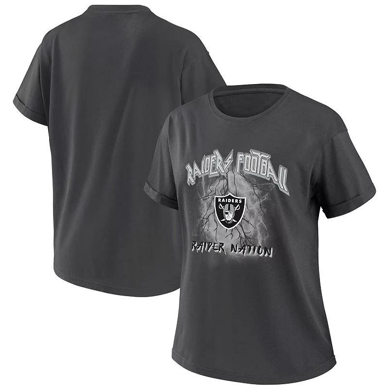 Womens WEAR by Erin Andrews Charcoal New England Patriots Boyfriend T-Shirt Product Image