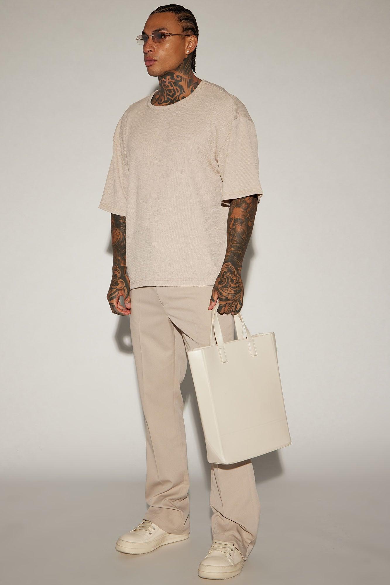 Thayer Textured Boxy Short Sleeve Tee - Stone Product Image