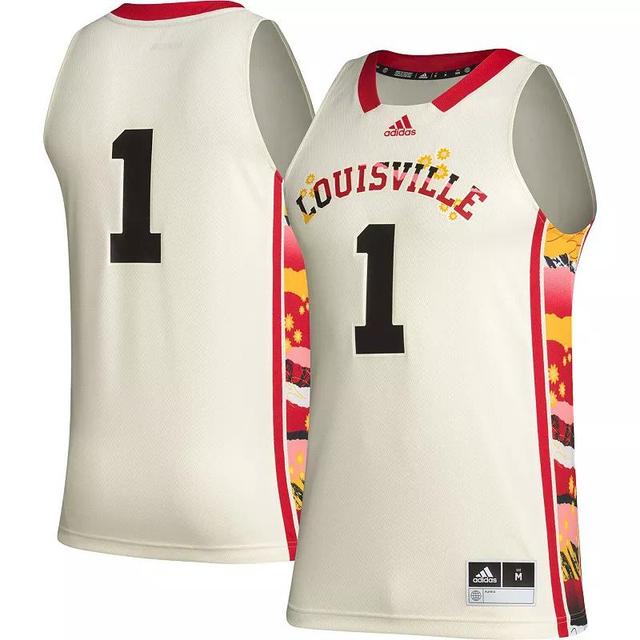 Mens adidas #1 Khaki Louisville Cardinals Honoring Black Excellence Basketball Jersey Beig/Green Product Image