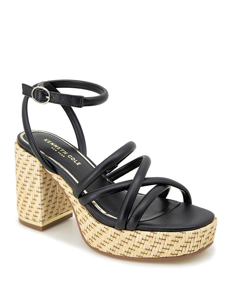 Kenneth Cole Womens Daphne Strappy Espadrille Platform High Heel Sandals Product Image