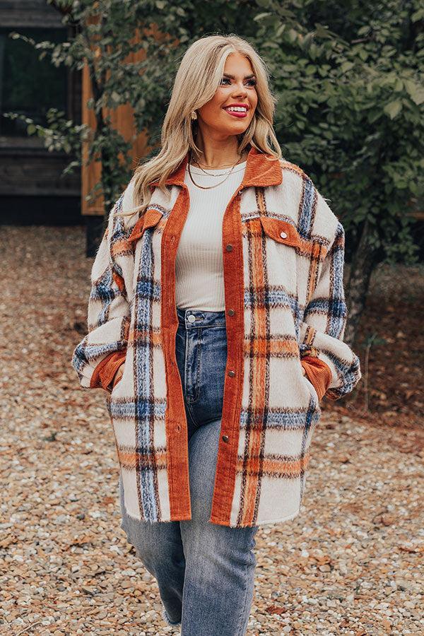 Brown Sugar Smiles Plaid Jacket Curves Product Image