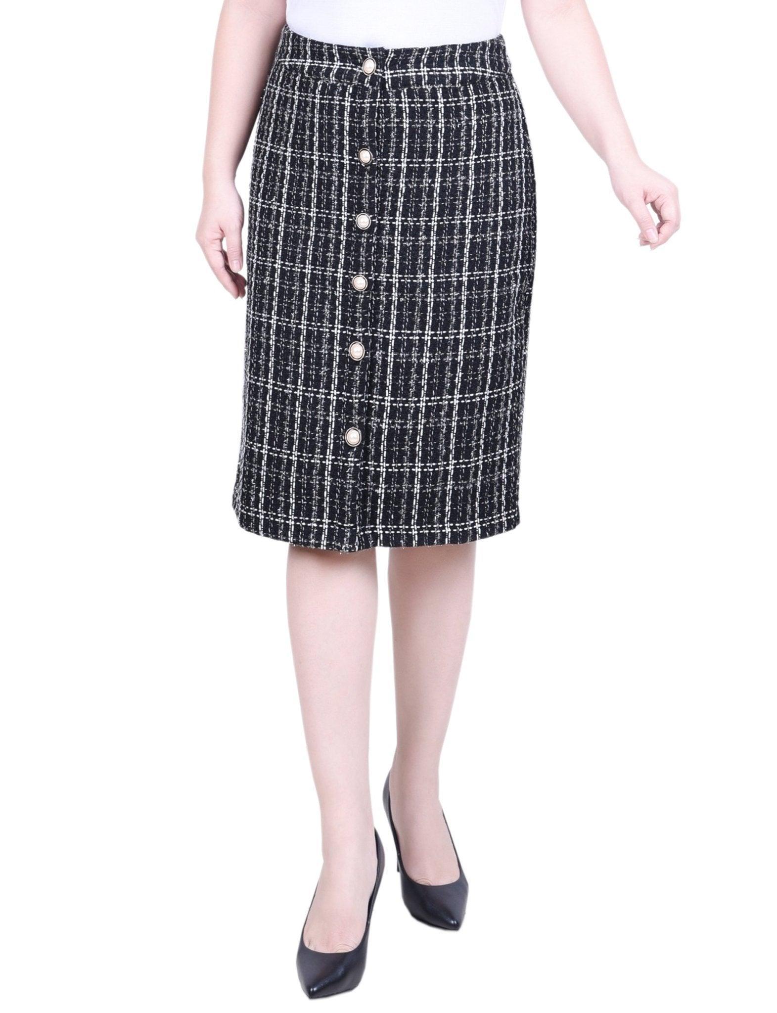 NY Collection Knee Length Slim Tweed Knit Skirt - Petite Product Image