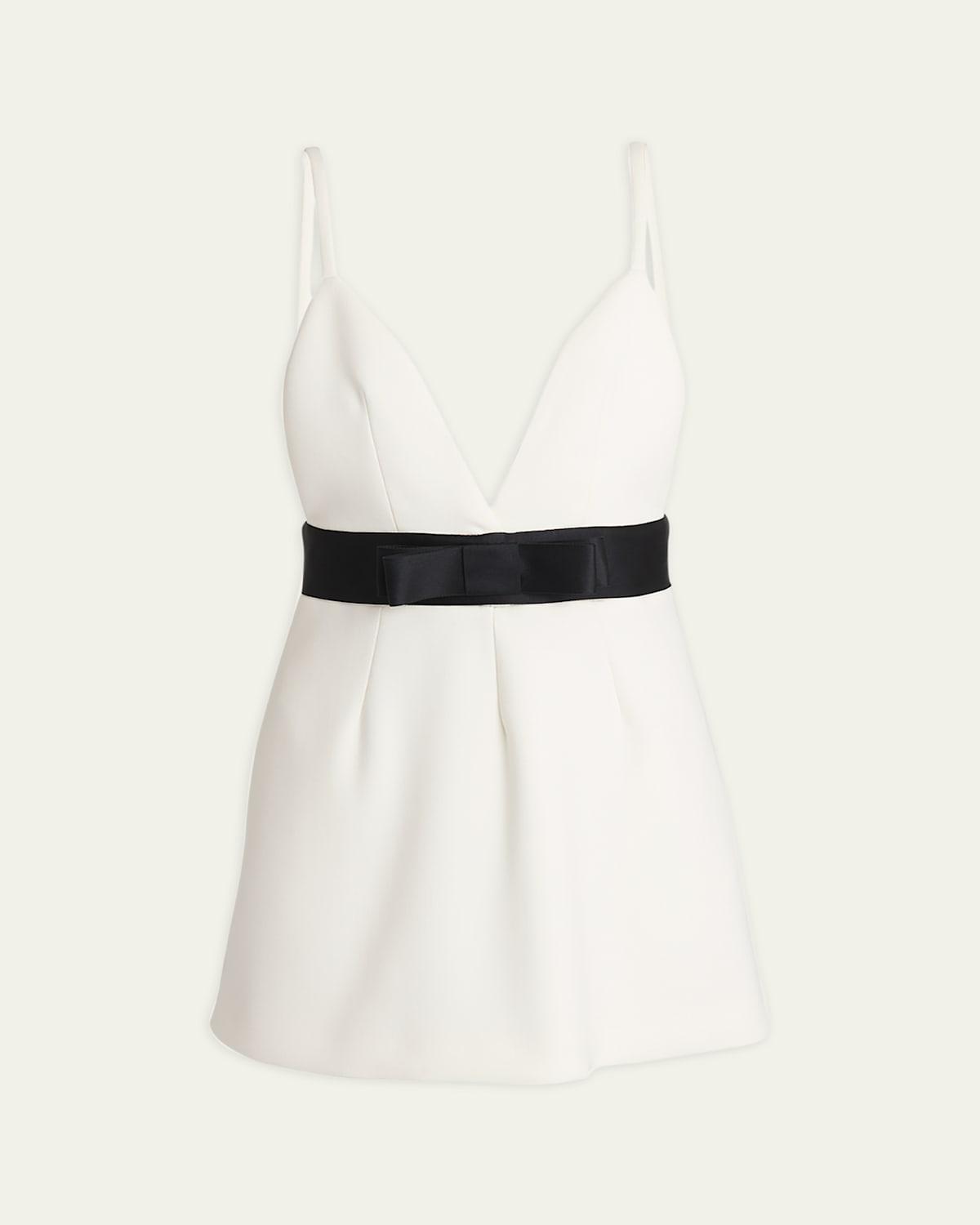 Dolce & Gabbana Bow Waist Wool Blend Minidress Product Image