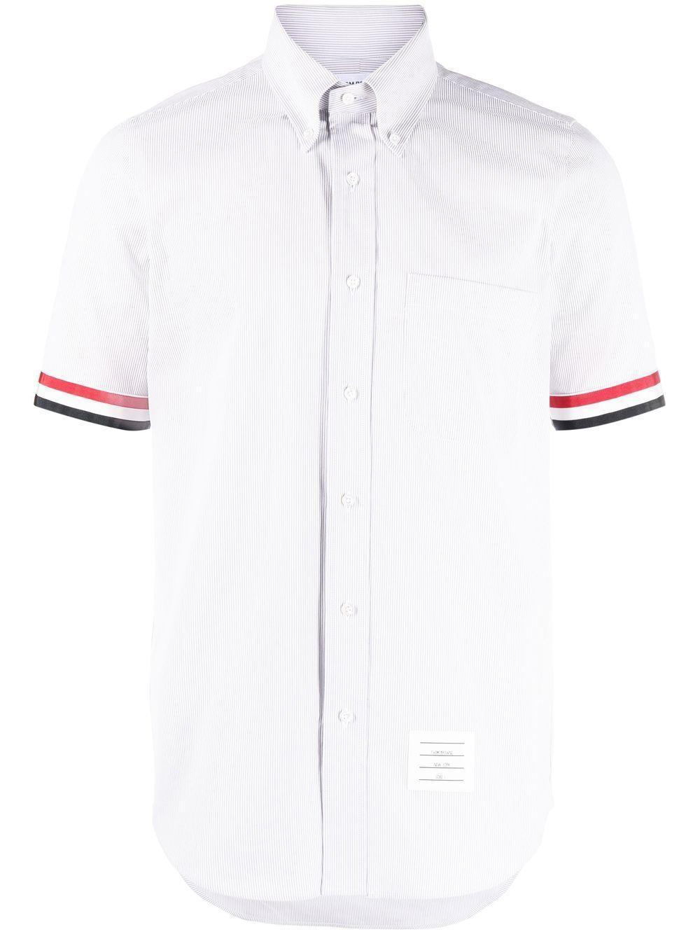 THOM BROWNE Rwb Stripe Polo Shirt In White Product Image