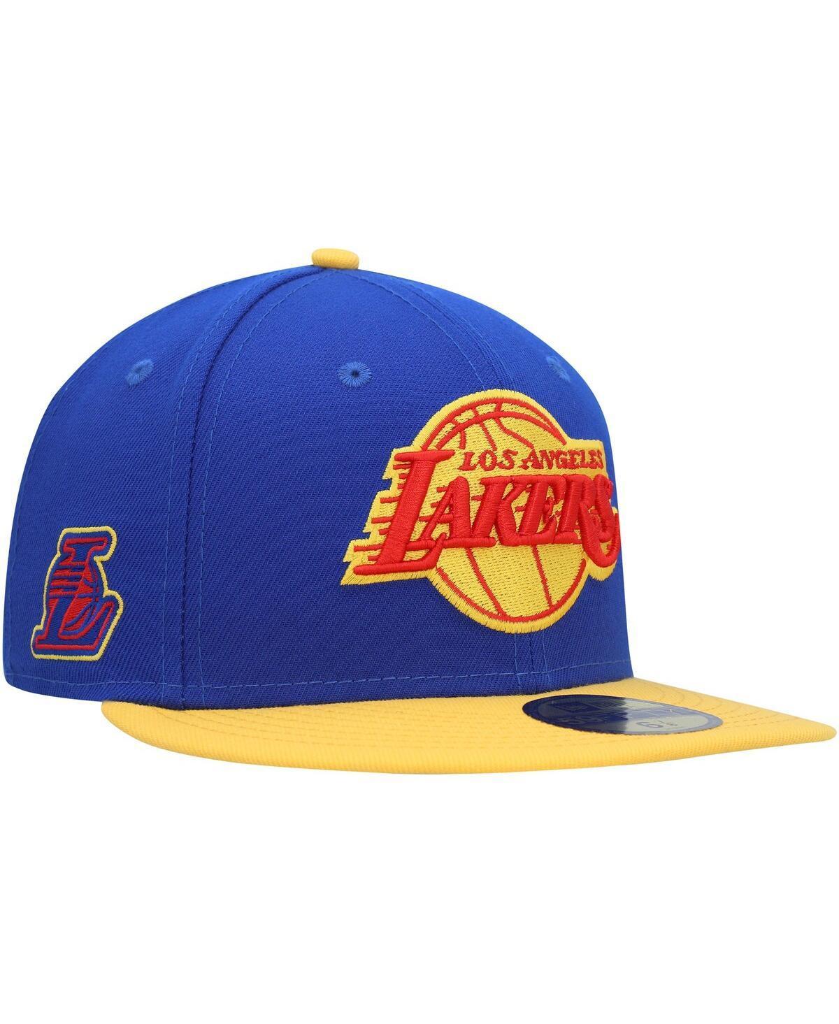 Mens New Era Blue Los Angeles Lakers Side Patch 59FIFTY Fitted Hat Product Image