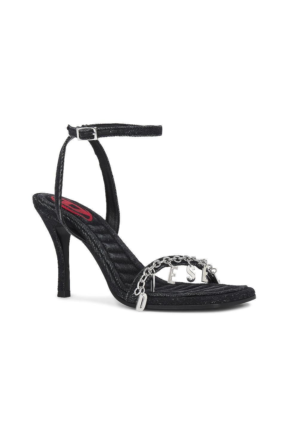 Diesel Vina Sandal in Black - Black. Size 36 (also in ). Product Image