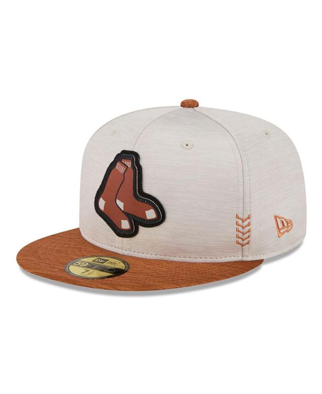 Mens New Era Stone Boston Red Sox 2024 Clubhouse 59FIFTY Fitted Hat - Stone Product Image