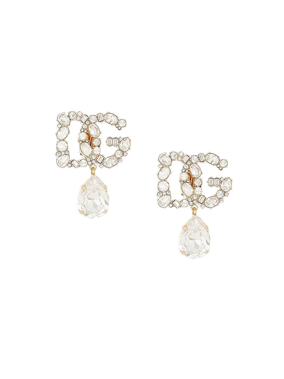 Womens Goldtone & Crystal Monogram Earrings Product Image