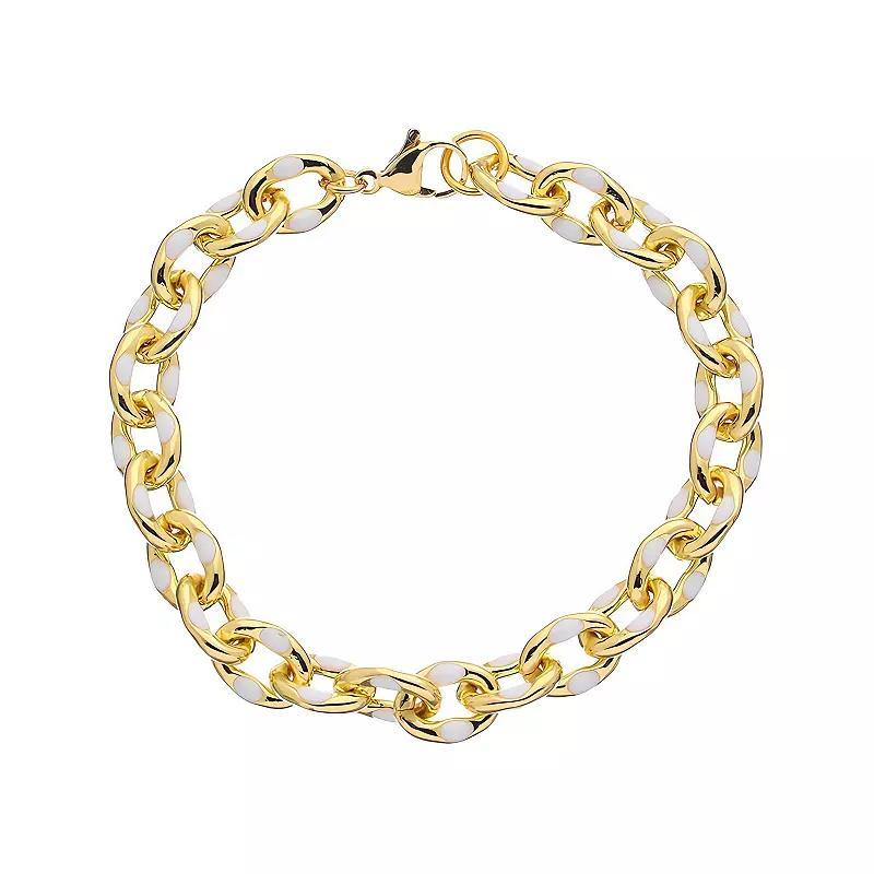 Juvell 18K Gold Plated White Accent Bracelet, Womens, Two Tone Product Image