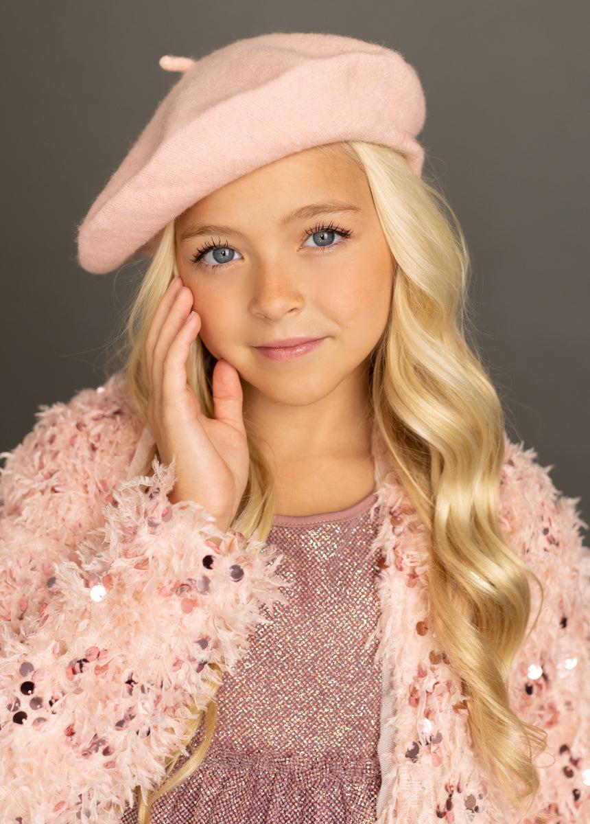 Amelie Beret in Blush Product Image