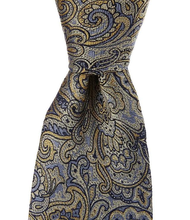 Roundtree & Yorke Paisley-Printed 3 1/8#double; Woven Silk Tie Product Image