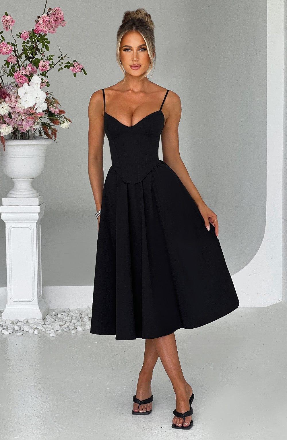 Mariella Midi Dress - Black Product Image