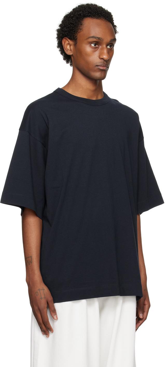 DRIES VAN NOTEN Navy Oversized T-shirt In 509 Navy Product Image