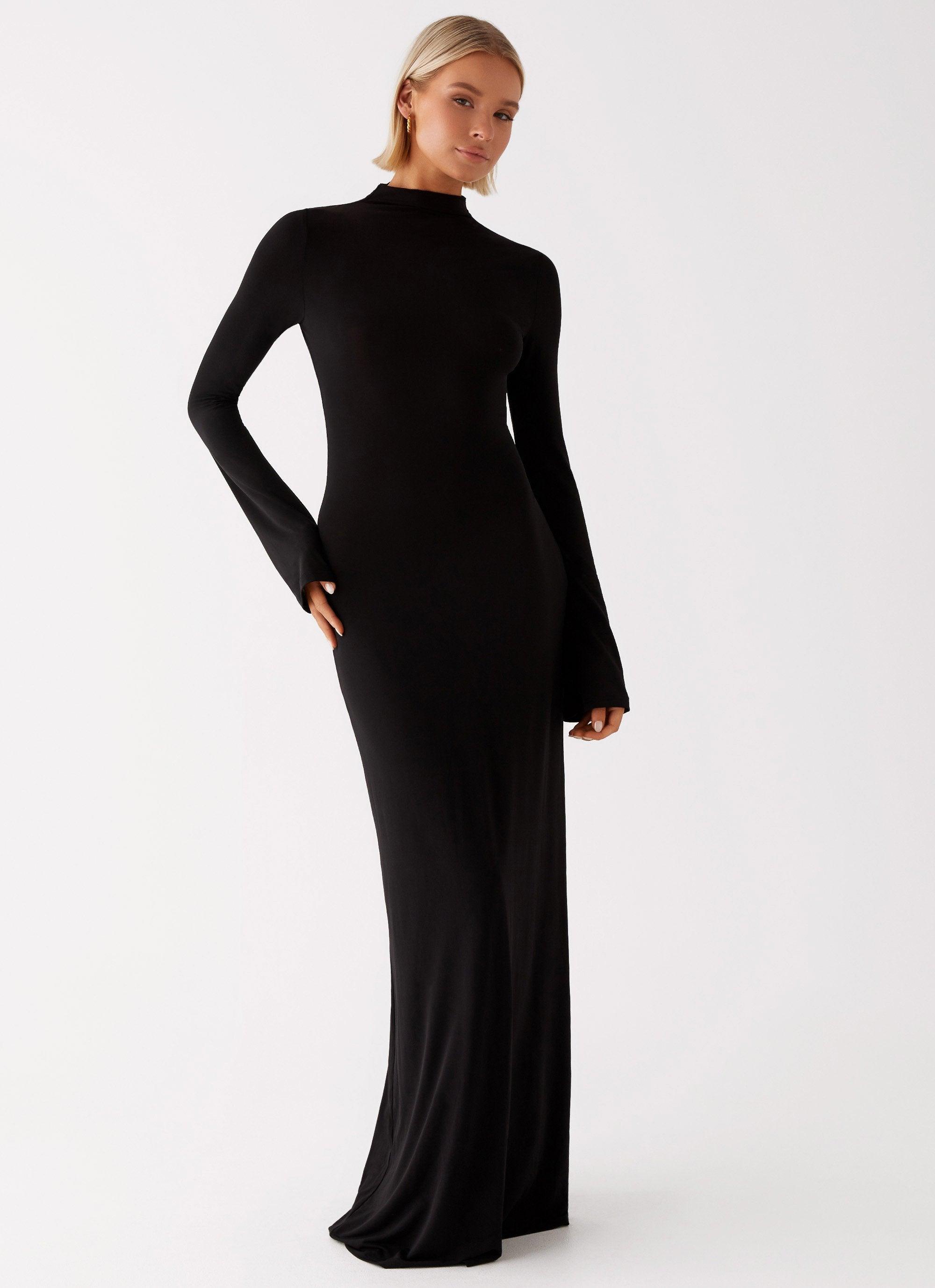 Brioni Long Sleeve Maxi Dress - Black Product Image