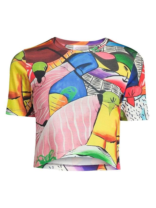 Womens Abstract Crop T-Shirt Product Image