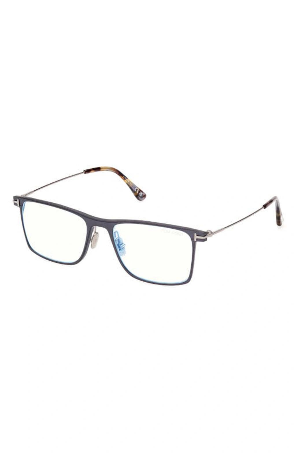 TOM FORD 55mm Square Blue Light Blocking Glasses In Ruthenium Product Image