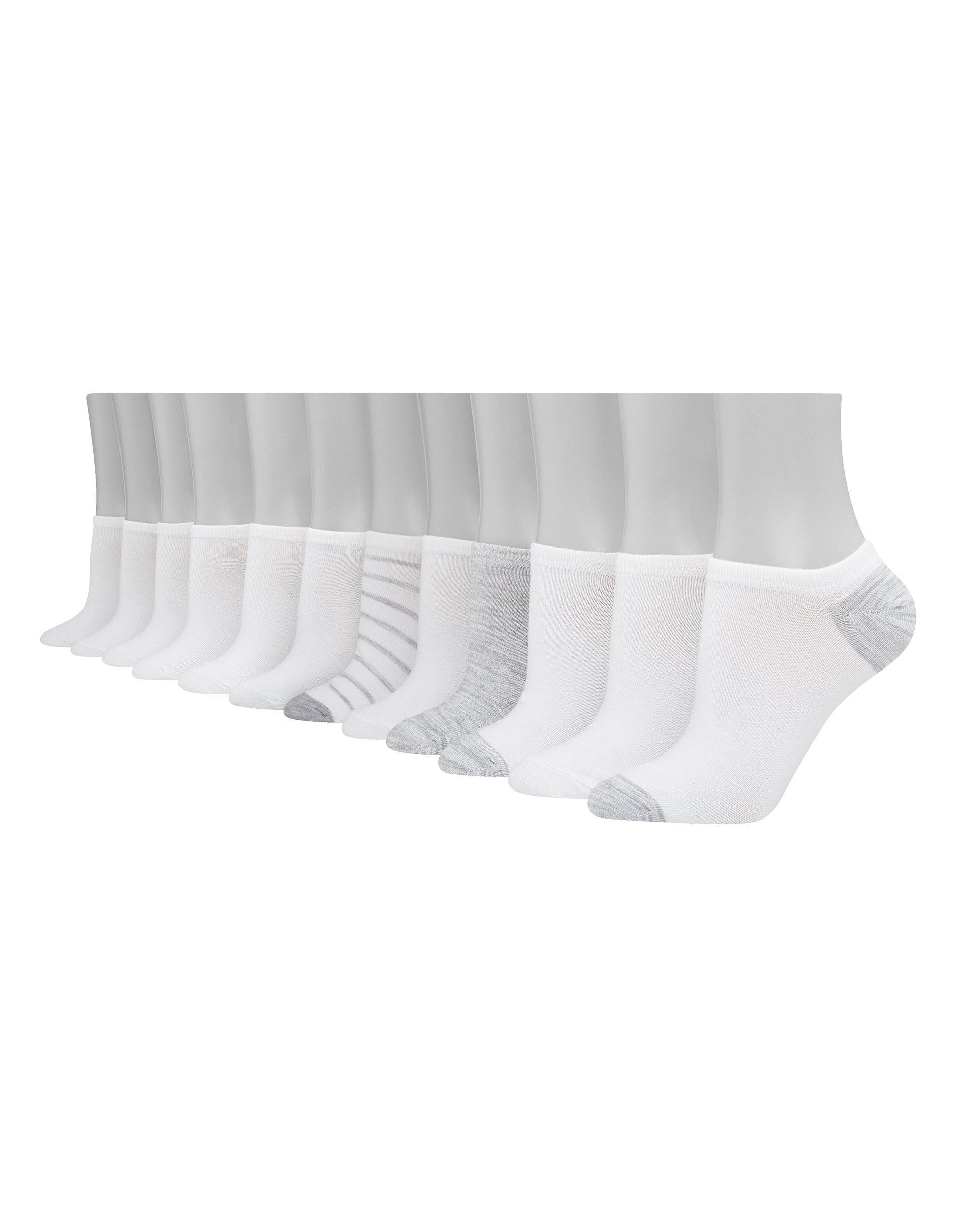 Hanes Womens Lightweight No Show Socks, 12-Pairs Solid White 5-9 Product Image