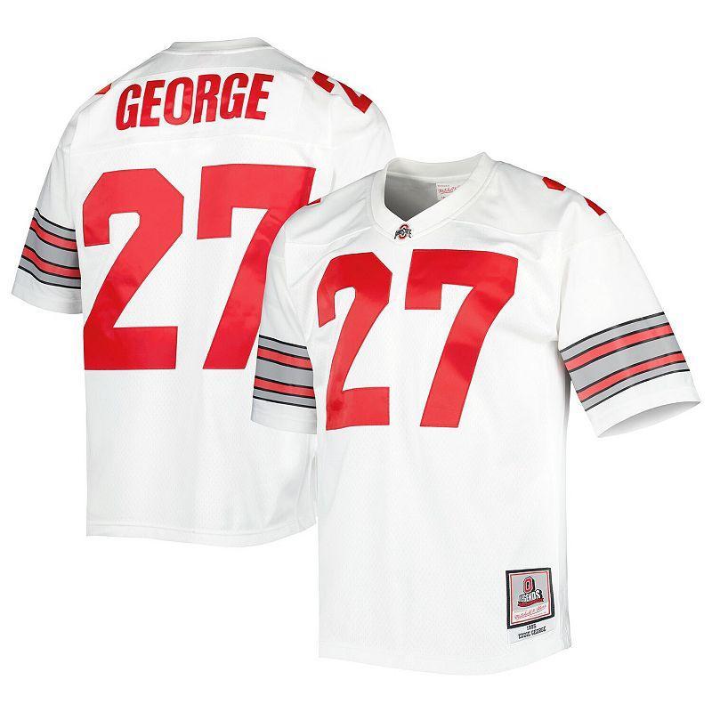 Mens Mitchell & Ness Eddie George White Ohio State Buckeyes Authentic Jersey - White Product Image