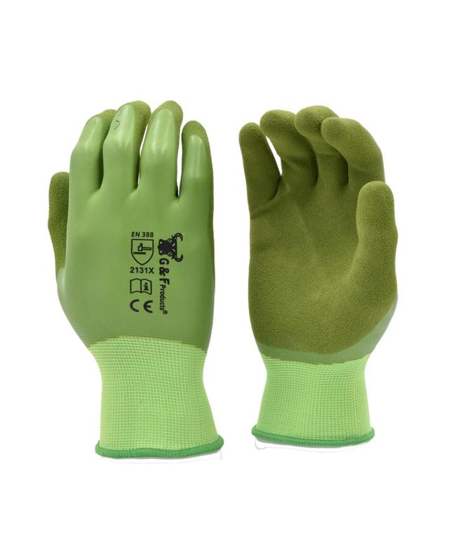 G & F Products Womens Double Microfoam Latex Coated Gloves, 6 Pairs - Green Product Image