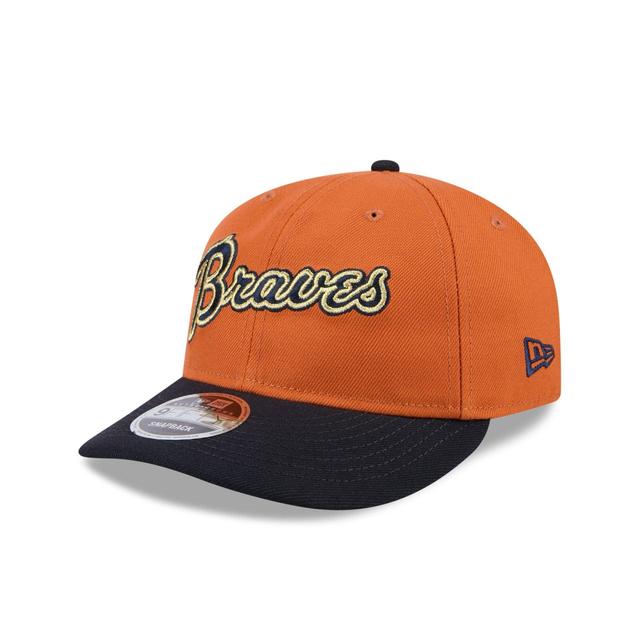 Atlanta Braves Gold Wood Retro Crown 9FIFTY Snapback Hat Male Product Image