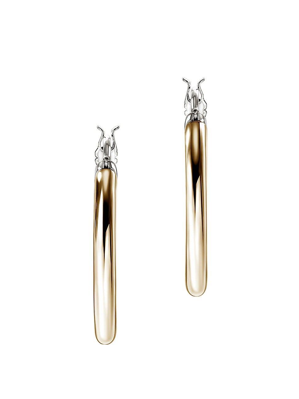 Womens JH Essentials 14K Yellow Gold & Sterling Silver Hoop Earrings Product Image