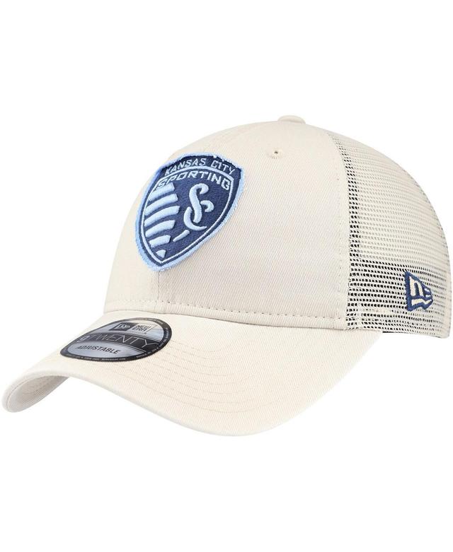 Mens New Era Tan Sporting Kansas City Game Day 9TWENTY Adjustable Trucker Hat Product Image