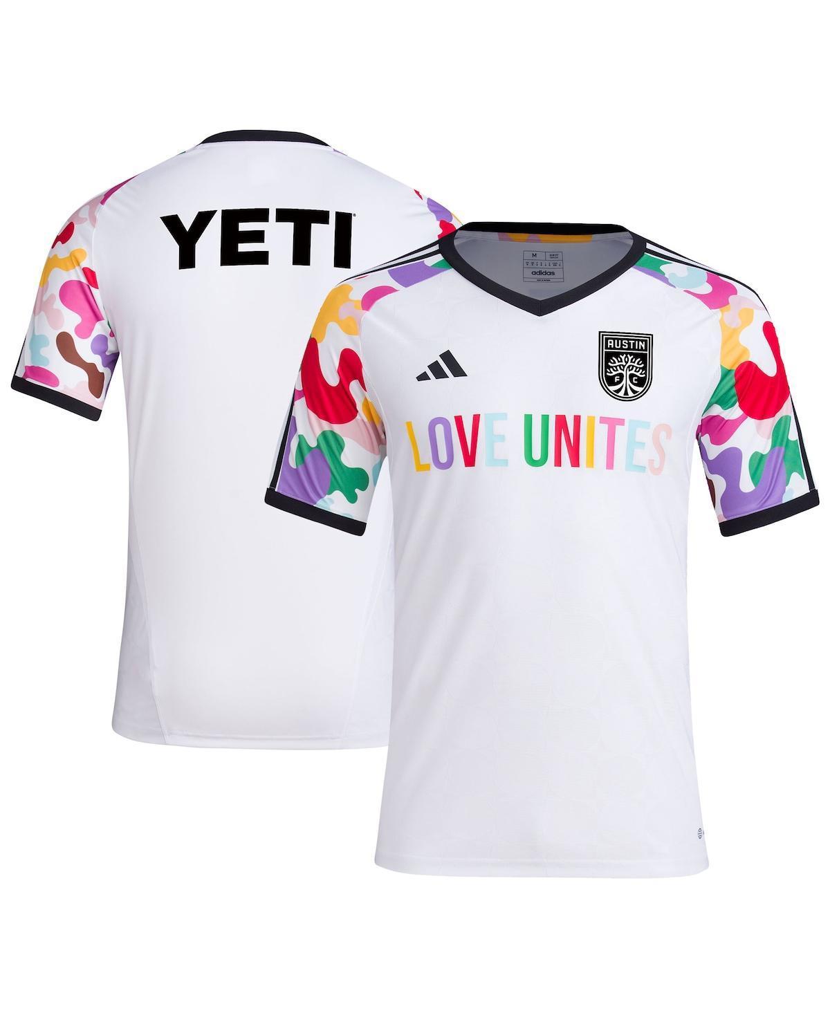 Mens adidas White Austin Fc 2023 Pride Pre-Match Top - White Product Image