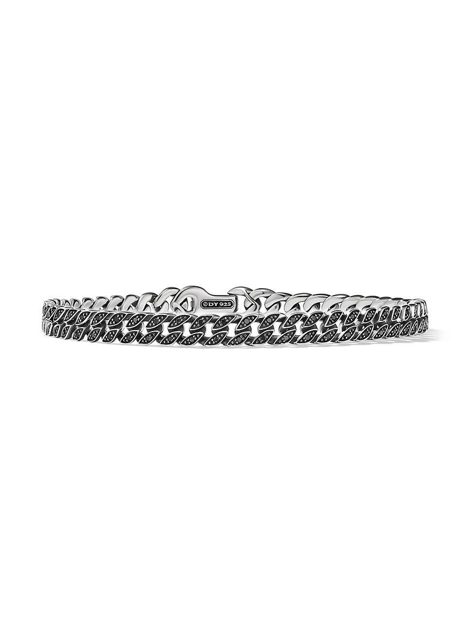 Mens Curb Chain Bracelet in Silver, 6mm Product Image