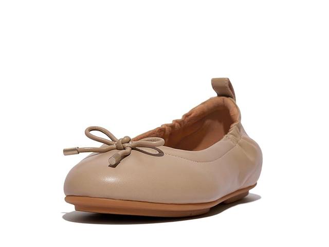 FitFlop Allegro Bow Leather Ballerinas (Latte ) Women's Shoes Product Image