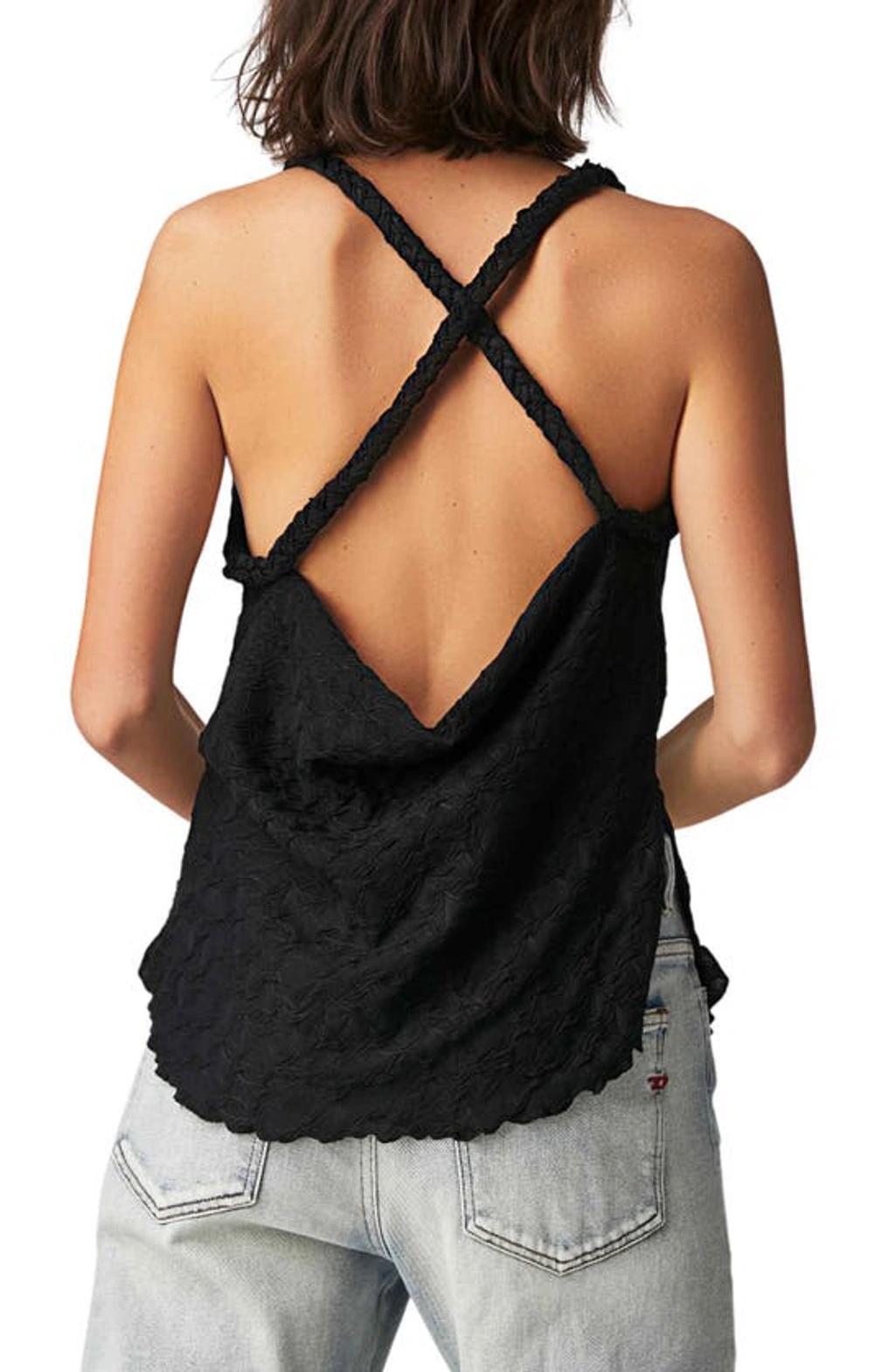 Mykonos Crossback Tank In Black Product Image