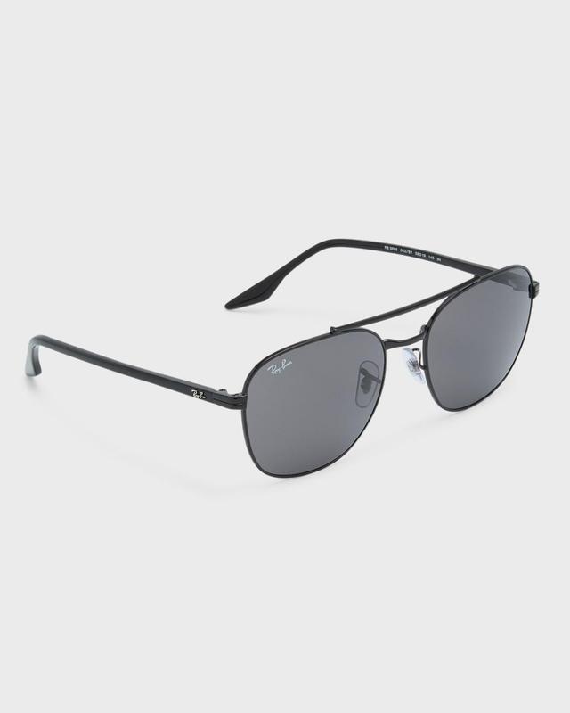 Mens Metal Double-Bridge Square Sunglasses Product Image