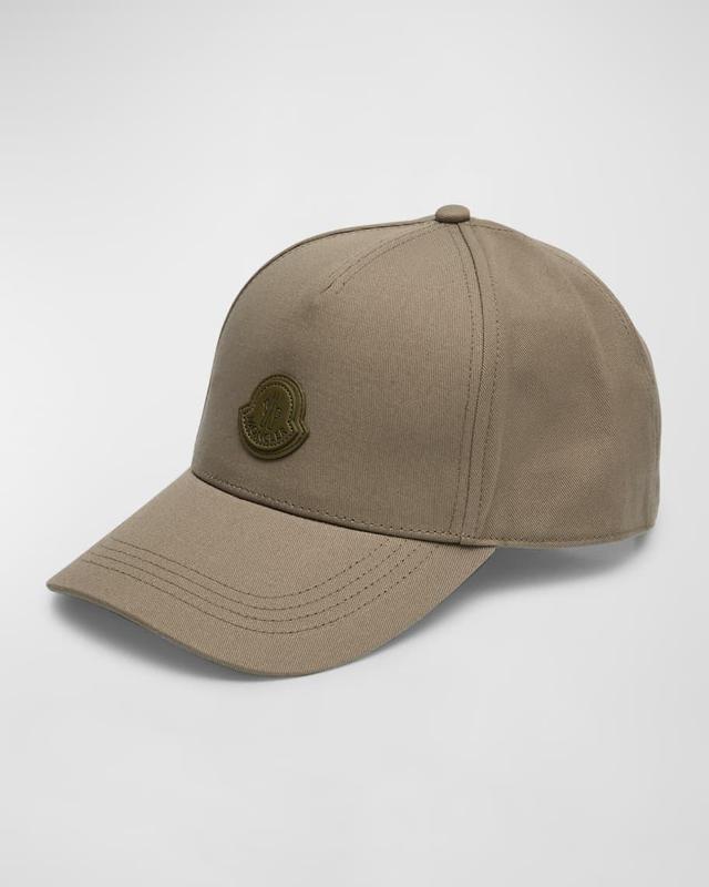 Mens Gabardine Leather-Patch Baseball Cap Product Image