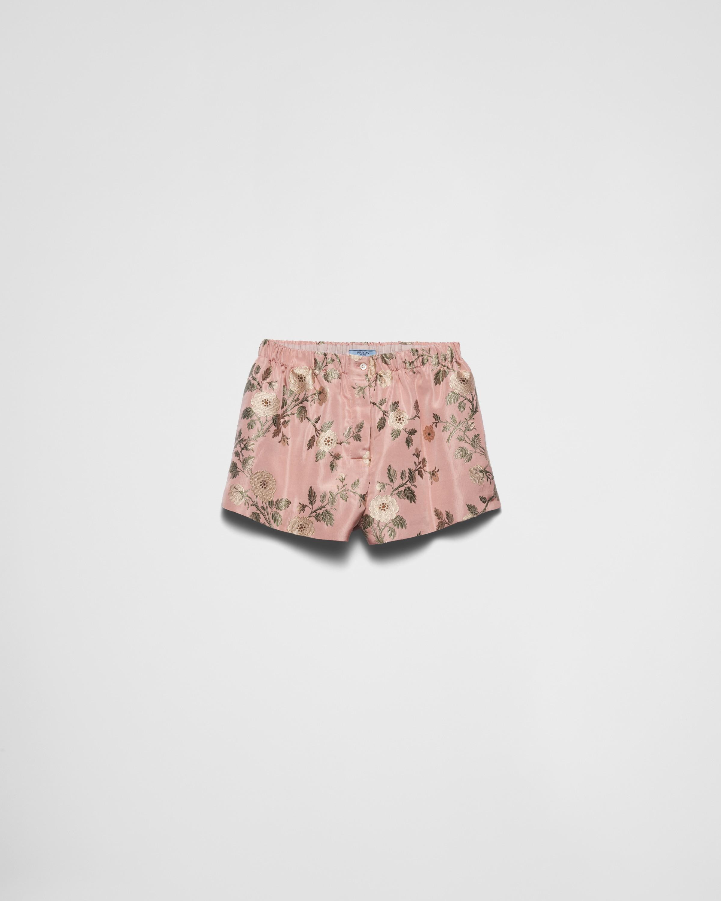 Floral print jacquard shorts Product Image