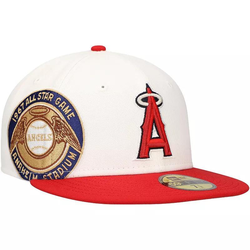 Mens New Era /Red Los Angeles Angels Major Sidepatch 59FIFTY Fitted Hat Product Image