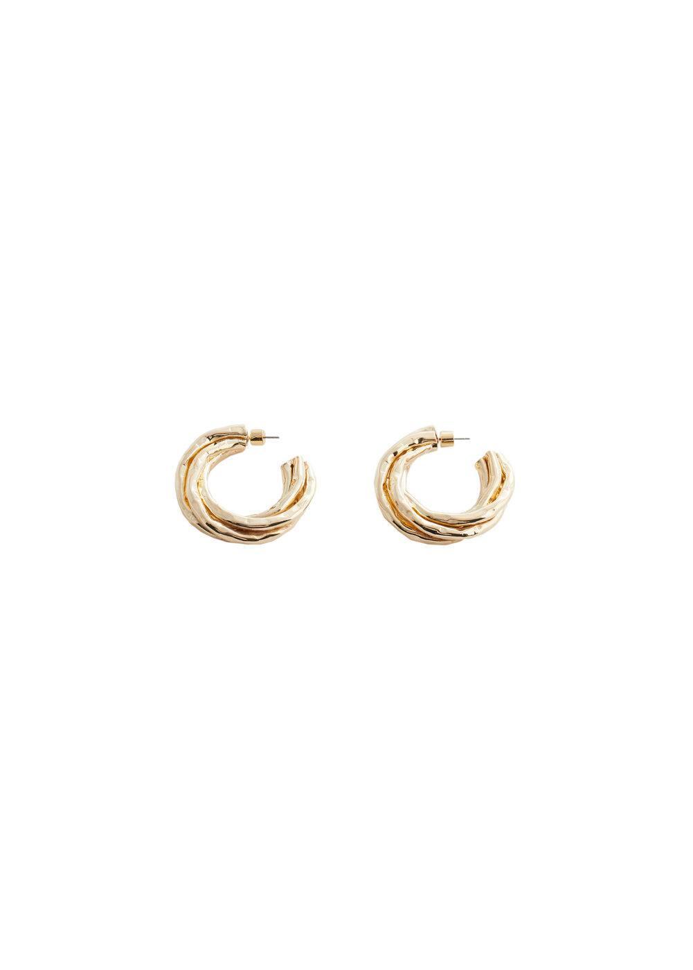 MANGO - Intertwined hoop earrings - One size - Women Product Image