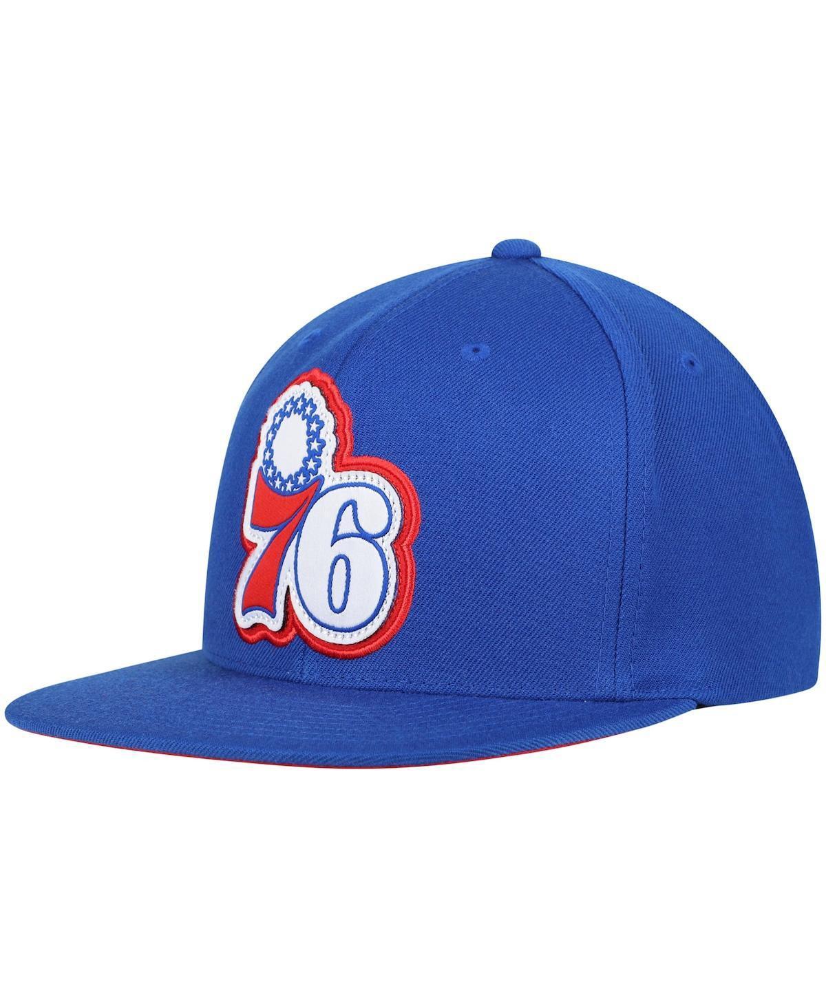 Mens Mitchell & Ness Royal Philadelphia 76ers Hardwood Classics Pop Snapback Hat Product Image