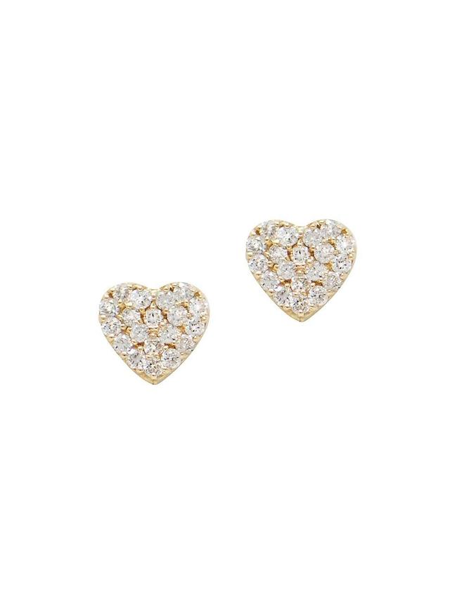 Anzie Pav Diamond Single Heart Stud Earring Product Image