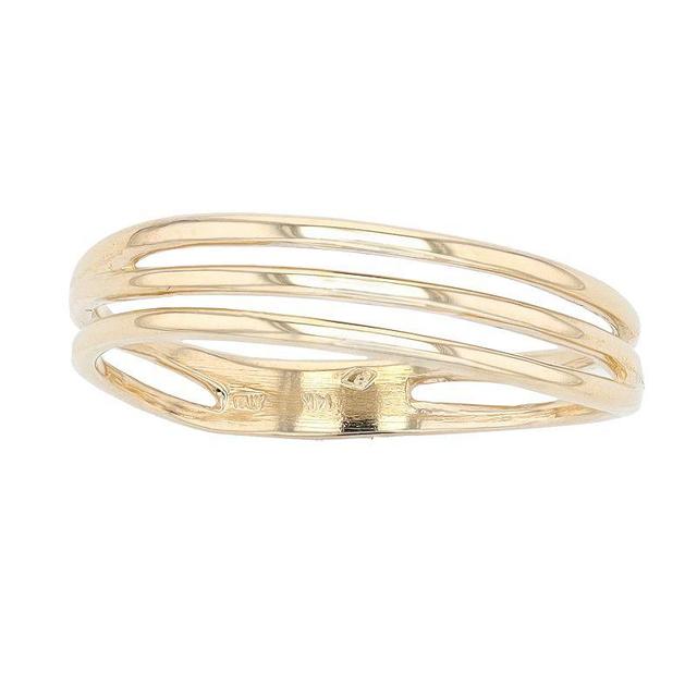 Au Naturale 14k Gold Triple Band Ring, Womens Yellow Product Image