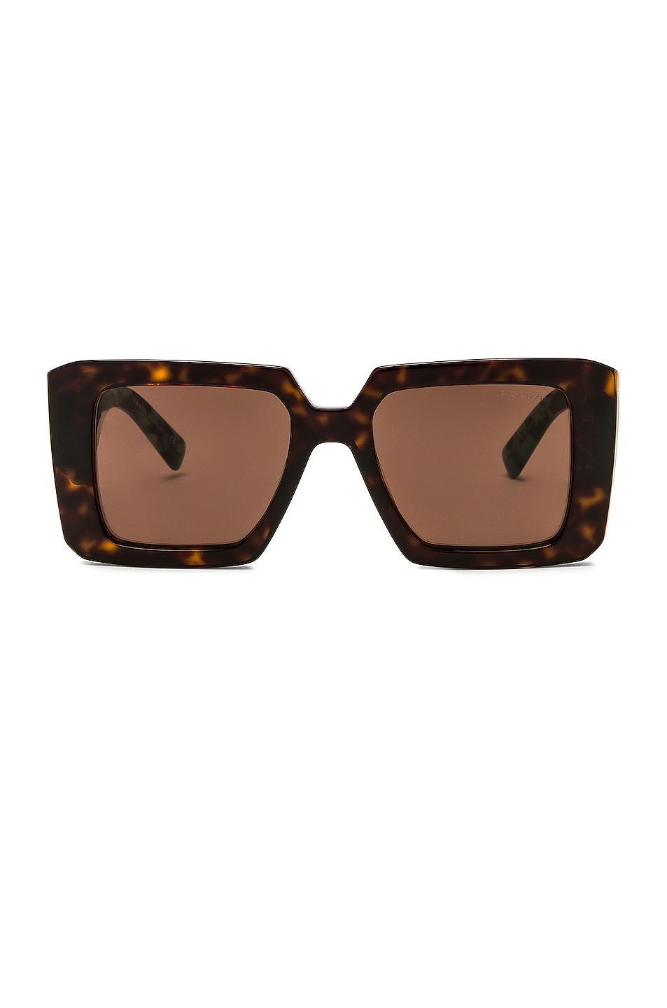 Prada Square Sunglasses in Brown Product Image