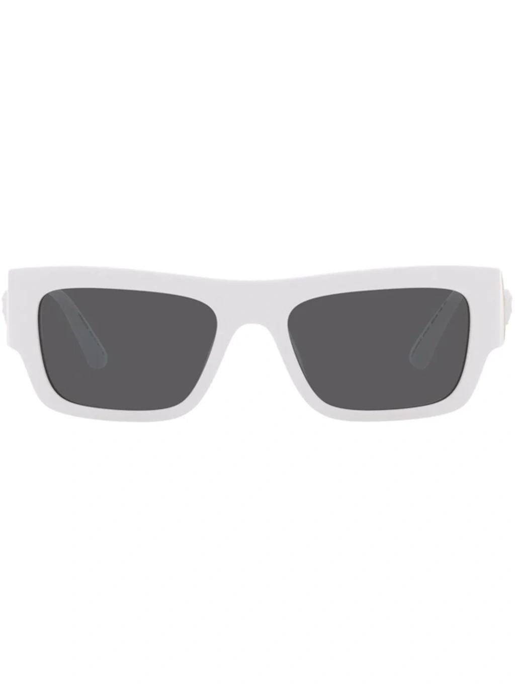 Logo-plaque Rectangular Sunglasses In White Smoke Product Image