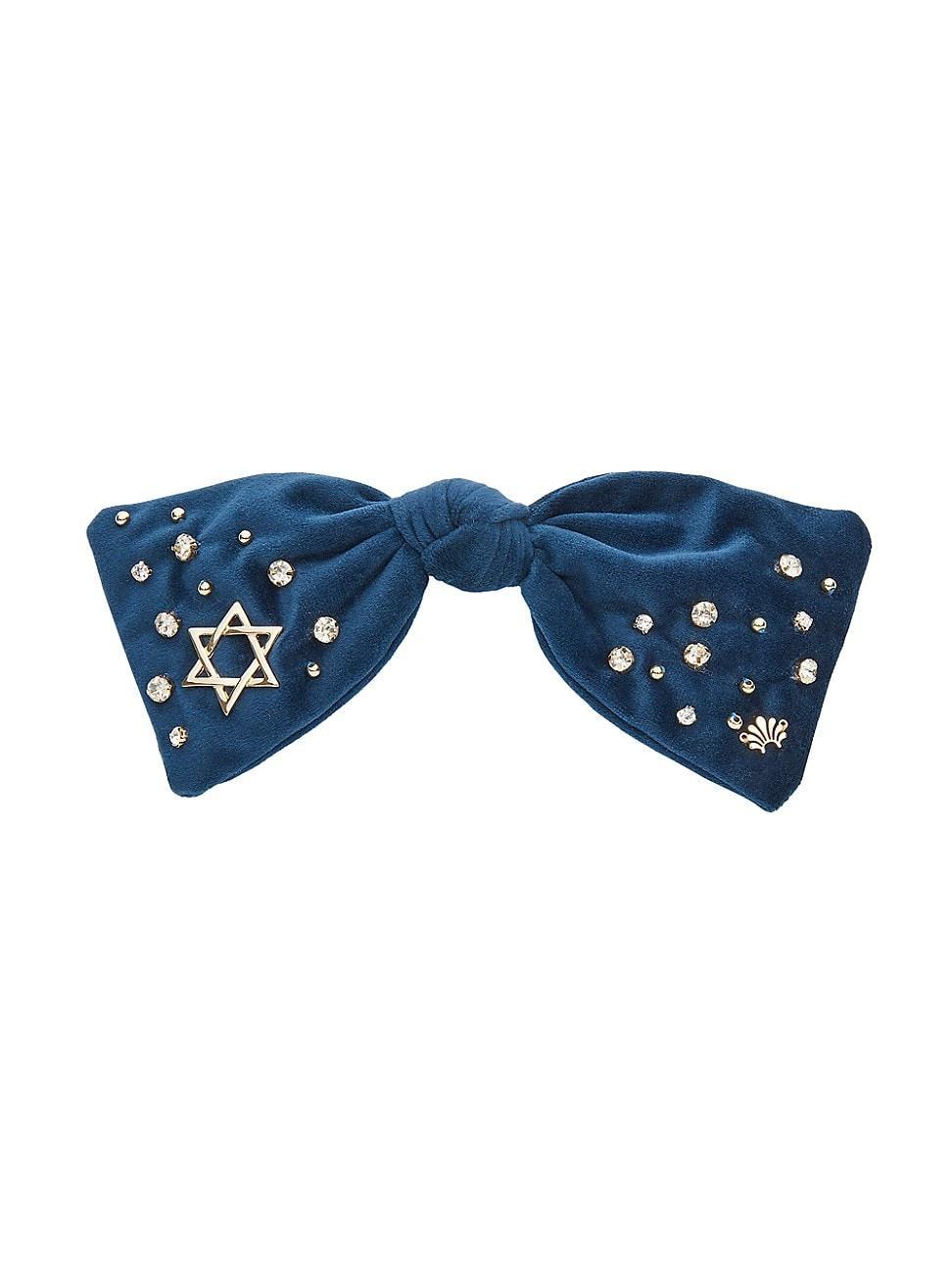 Womens Paloma Embellished Velvet Bow Barrette Product Image