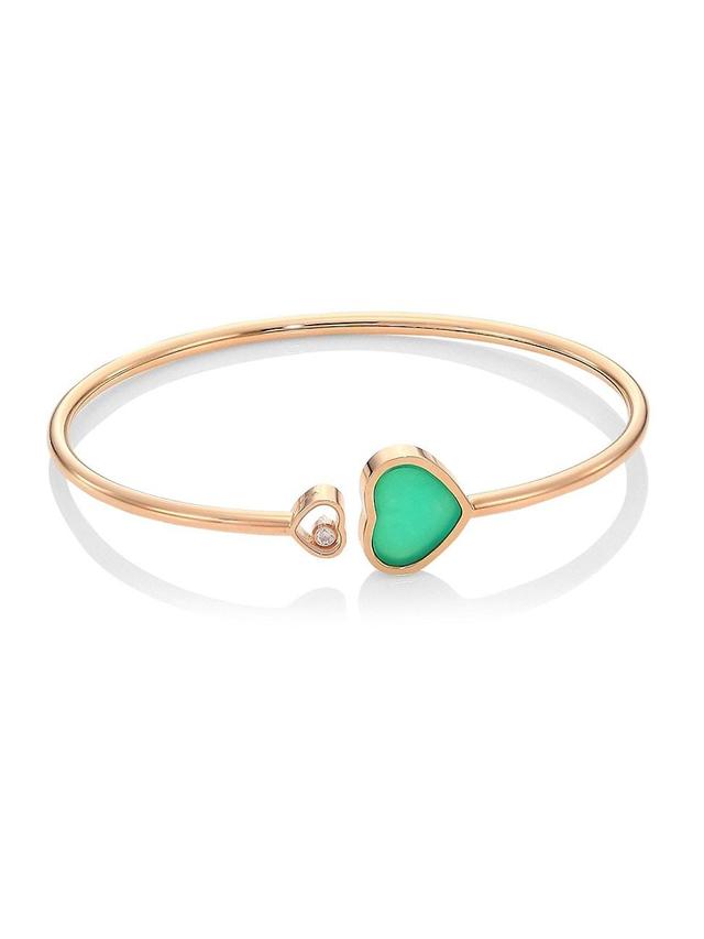 Happy Hearts 18K Rose Gold, Diamond & Chrysoprase Bangle Product Image