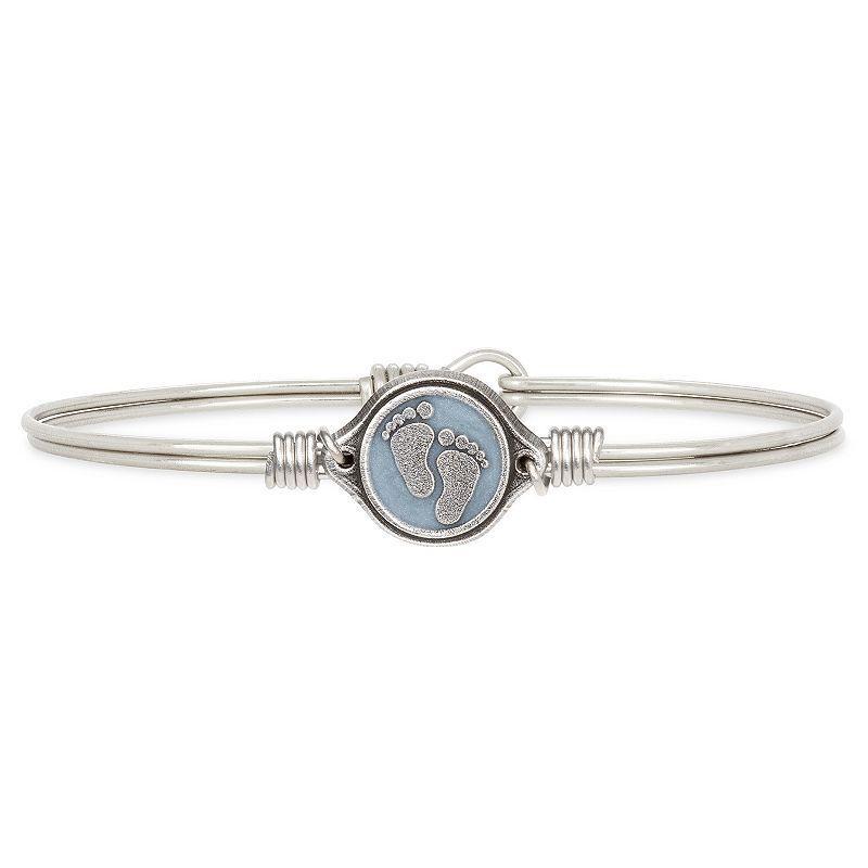 Luca + Danni Footprint Bangle Bracelet, Womens Silver Tone Product Image