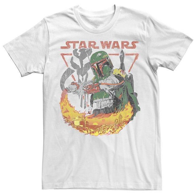 Mens Star Wars Boba Fett Flame Poster Tee Product Image