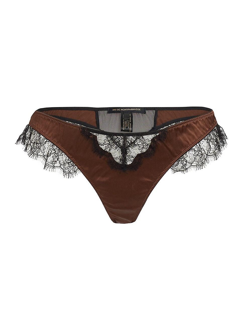 Womens Lace Inset Thong Product Image