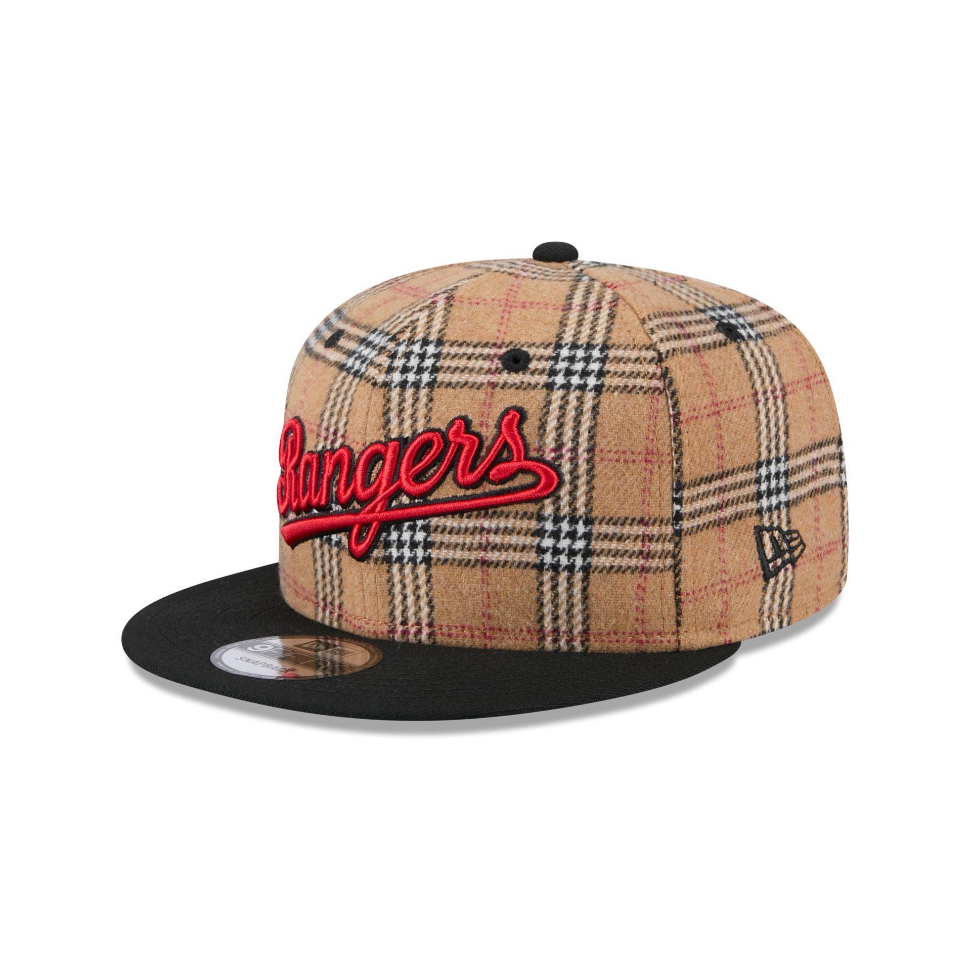 Texas Rangers Tan Tartan 9FIFTY Snapback Hat Male Product Image