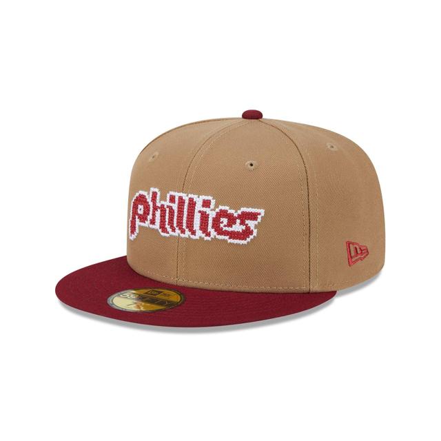 Philadelphia Phillies Classic 8-Bit Wordmark 59FIFTY Fitted Hat Male Product Image