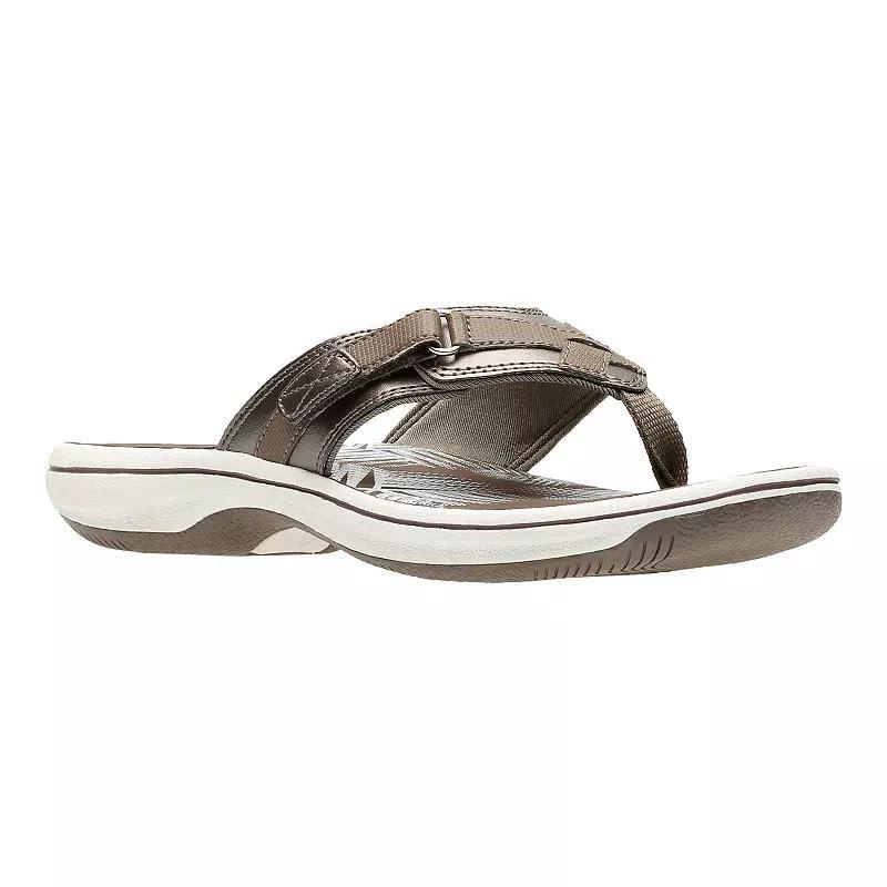 Clarks Womens Cloudsteppers Breeze Sea Flip Flops -PEWTER Product Image